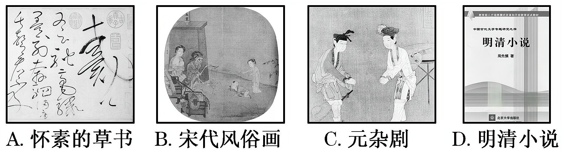 2013—2014学年《三维设计》人教版 第三单元 第10课 充满魅力的书画和戏曲艺术 课时跟踪训练